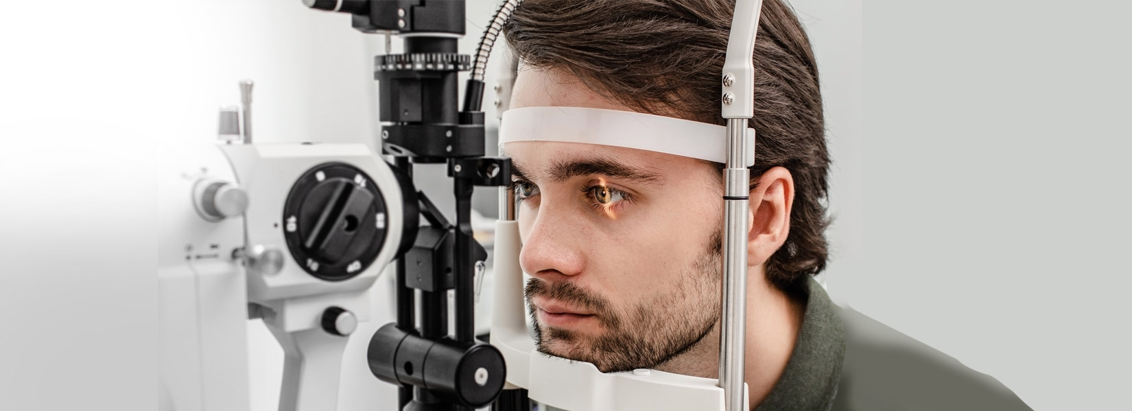 young man during eye exam in South Columbus